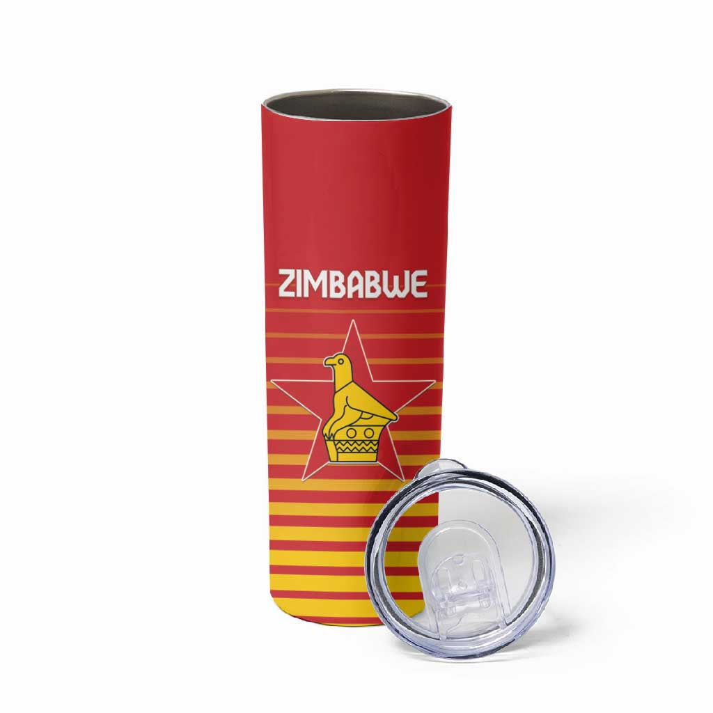Custom Zimbabwe Cricket Skinny Tumbler Come On Chevrons LT15