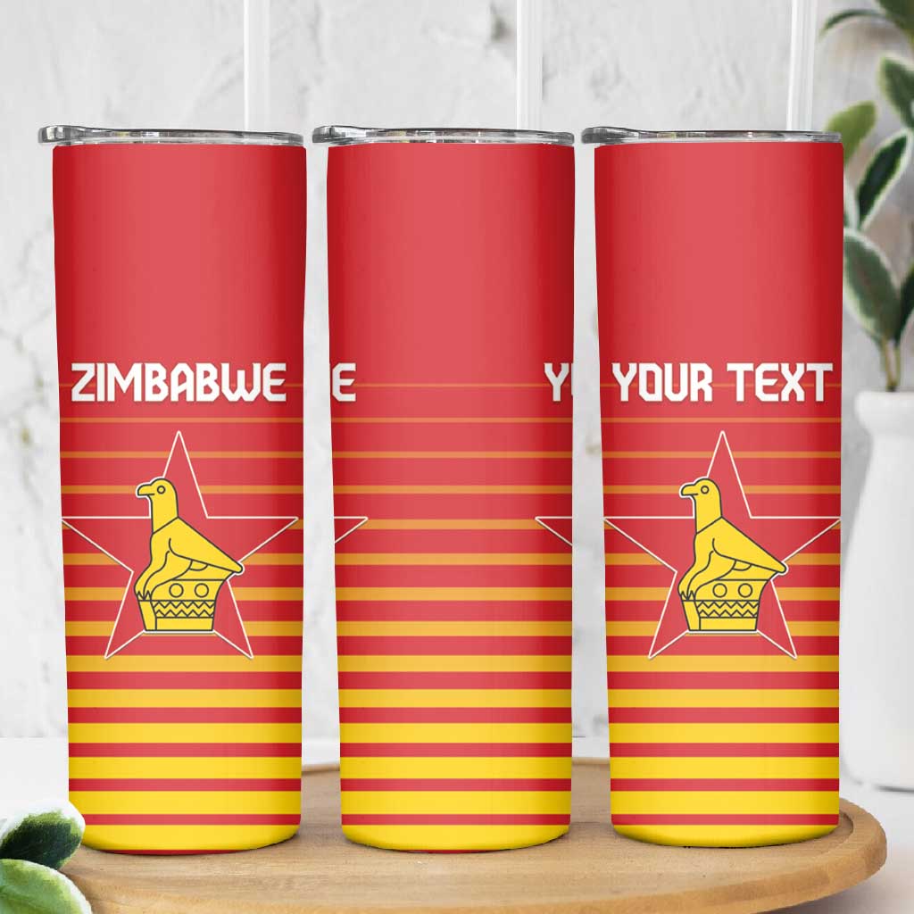 Custom Zimbabwe Cricket Skinny Tumbler Come On Chevrons LT15