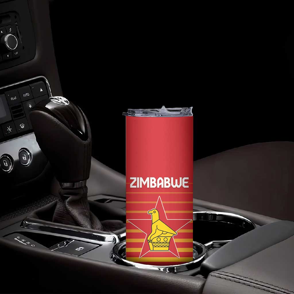Custom Zimbabwe Cricket Skinny Tumbler Come On Chevrons LT15