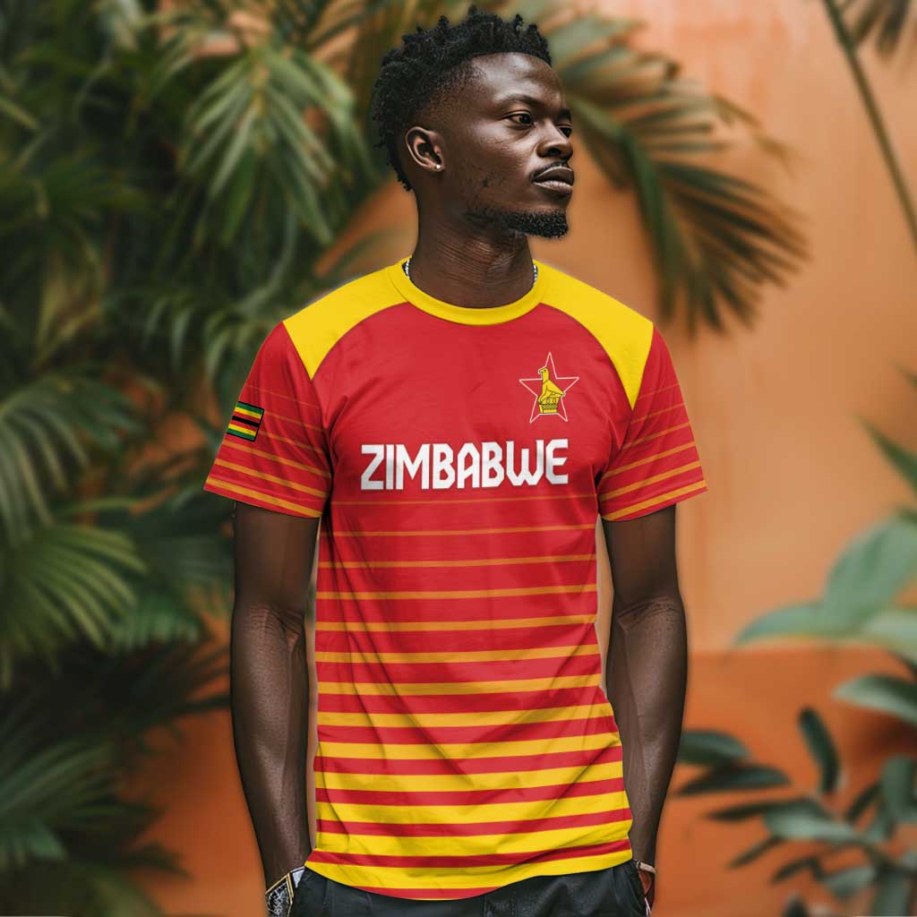 Custom Zimbabwe Cricket T shirt Come On Chevrons LT15