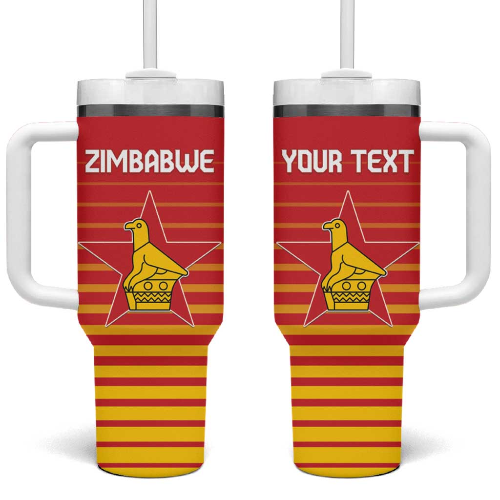 Custom Zimbabwe Cricket Tumbler With Handle Come On Chevrons LT15