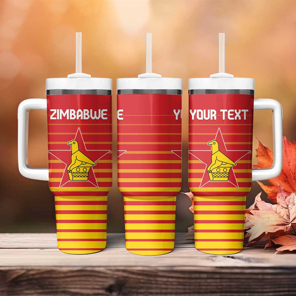 Custom Zimbabwe Cricket Tumbler With Handle Come On Chevrons LT15