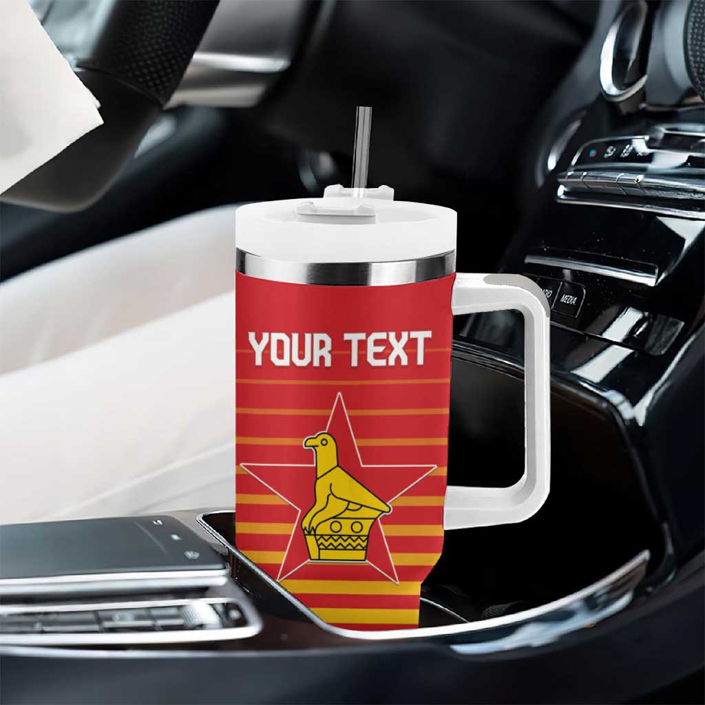 Custom Zimbabwe Cricket Tumbler With Handle Come On Chevrons LT15
