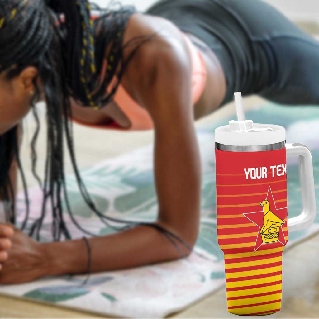 Custom Zimbabwe Cricket Tumbler With Handle Come On Chevrons LT15