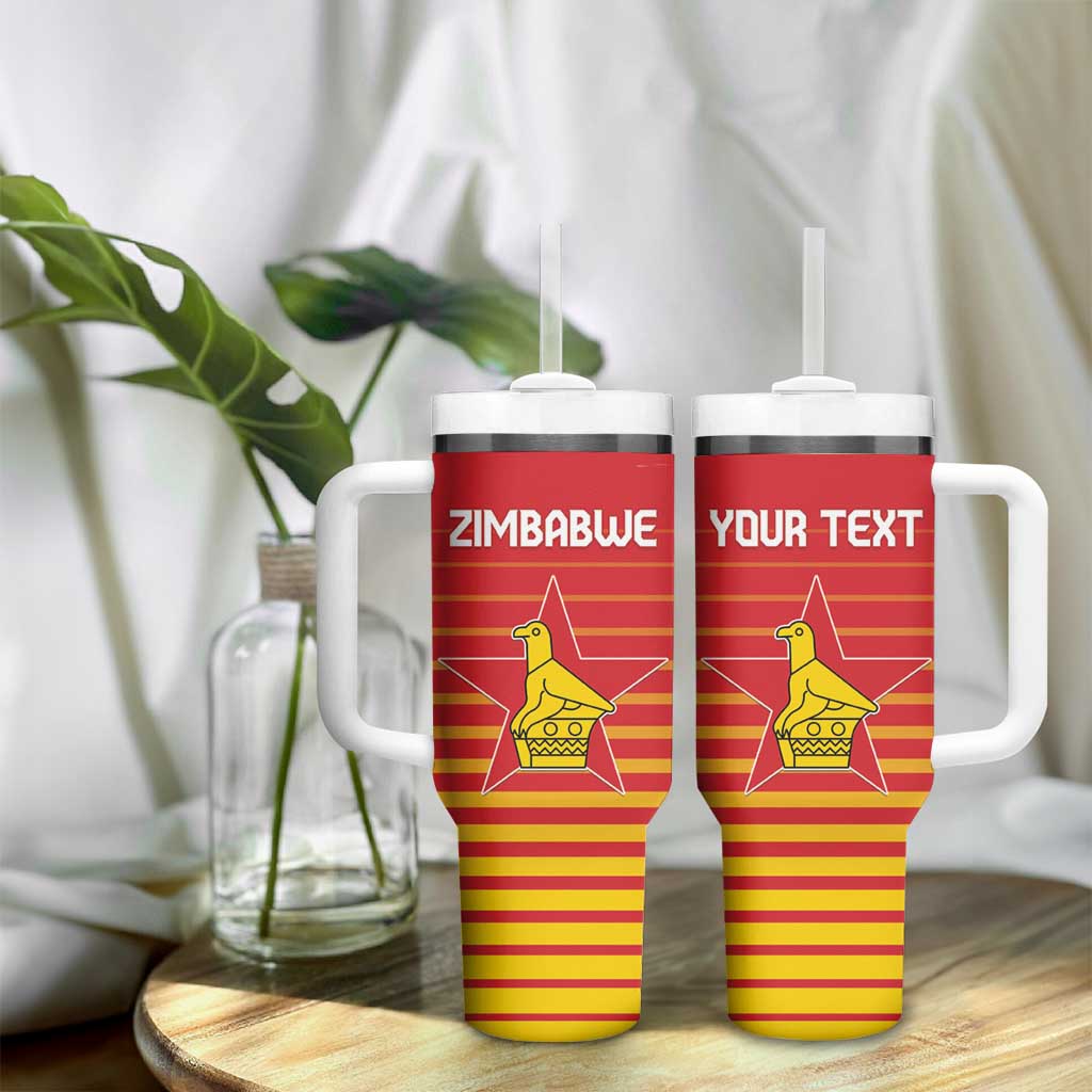 Custom Zimbabwe Cricket Tumbler With Handle Come On Chevrons LT15