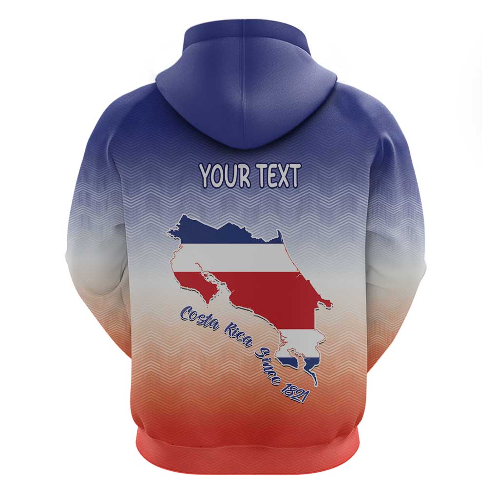 Personalized Costa Rica Independence Day Hoodie Coat Of Arms With Purple Guaria Morada Orchid LT15