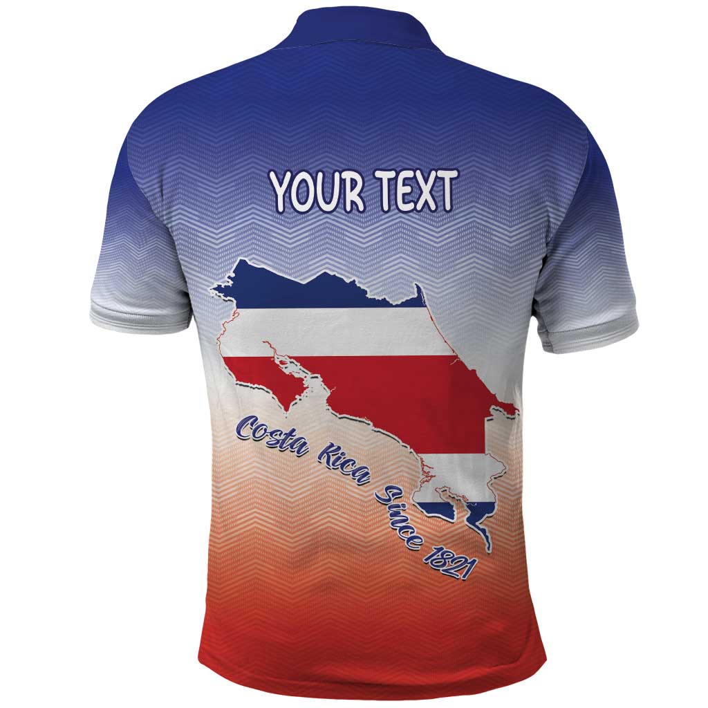 Personalized Costa Rica Independence Day Polo Shirt Coat Of Arms With Purple Guaria Morada Orchid LT15