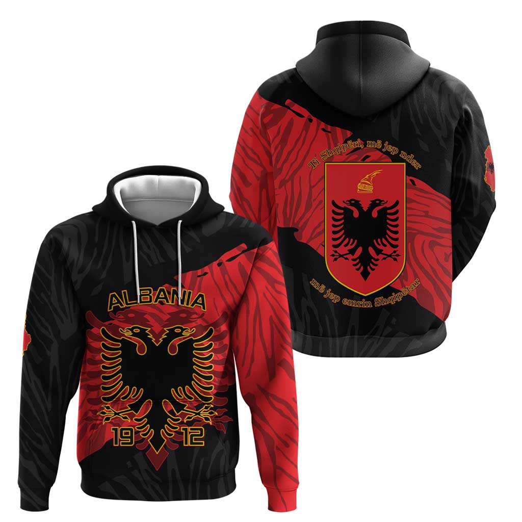 Albania Independence Day Hoodie Albanian Eagle - Grunge Style LT15