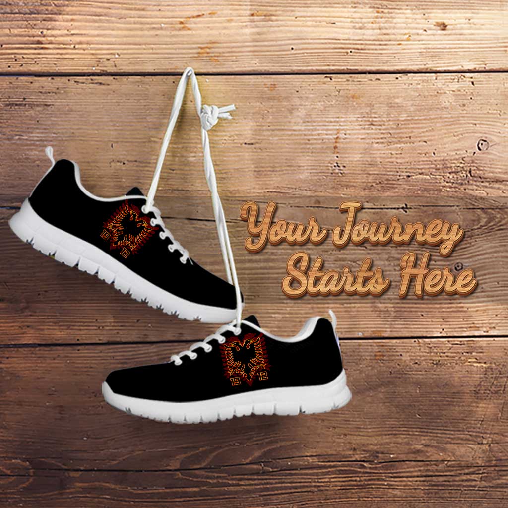 Albania Independence Day Sneakers Albanian Eagle - Grunge Style LT15