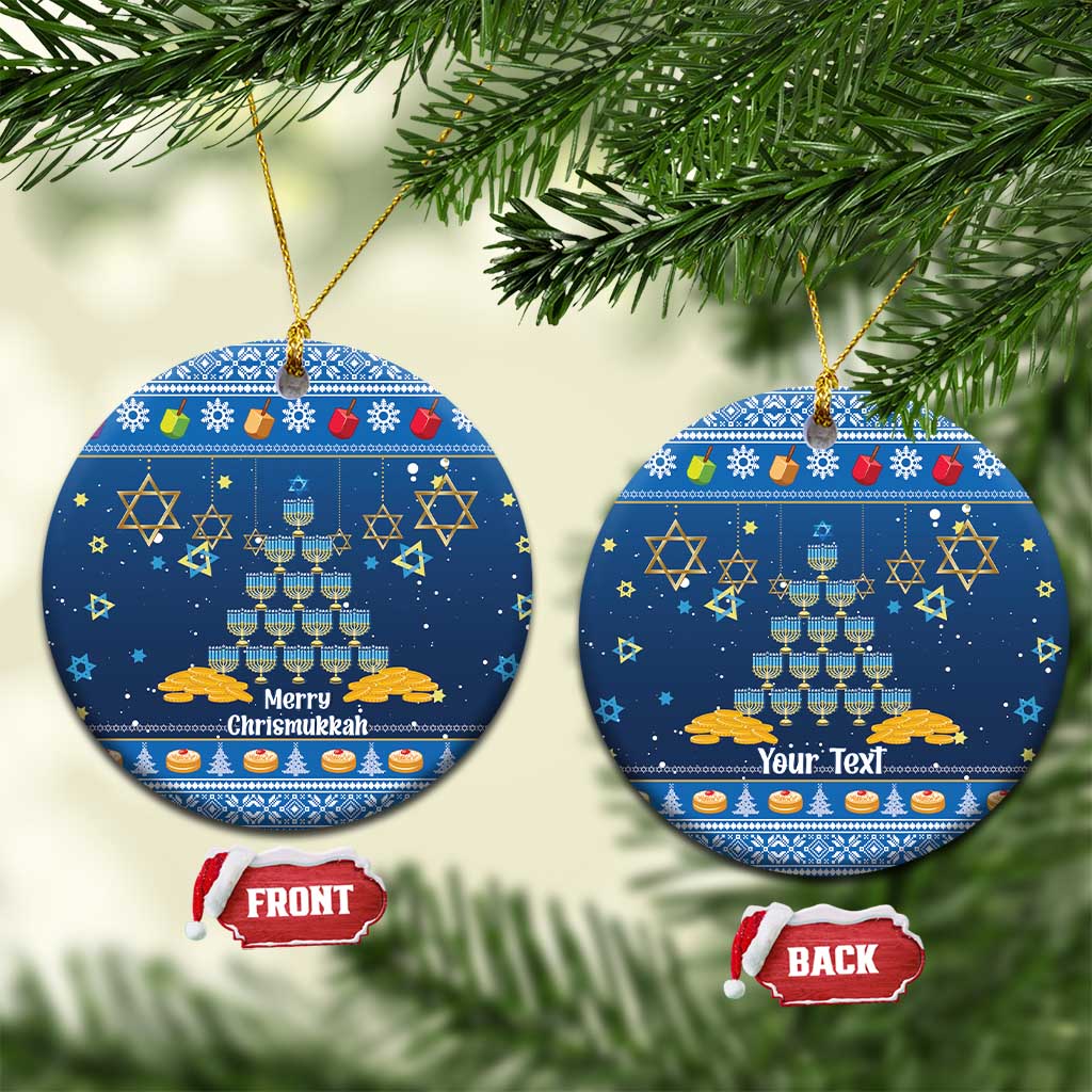 Personalised Jewish Hanukkah Xmas Ceramic Ornament Merry Chrismukkah LT15
