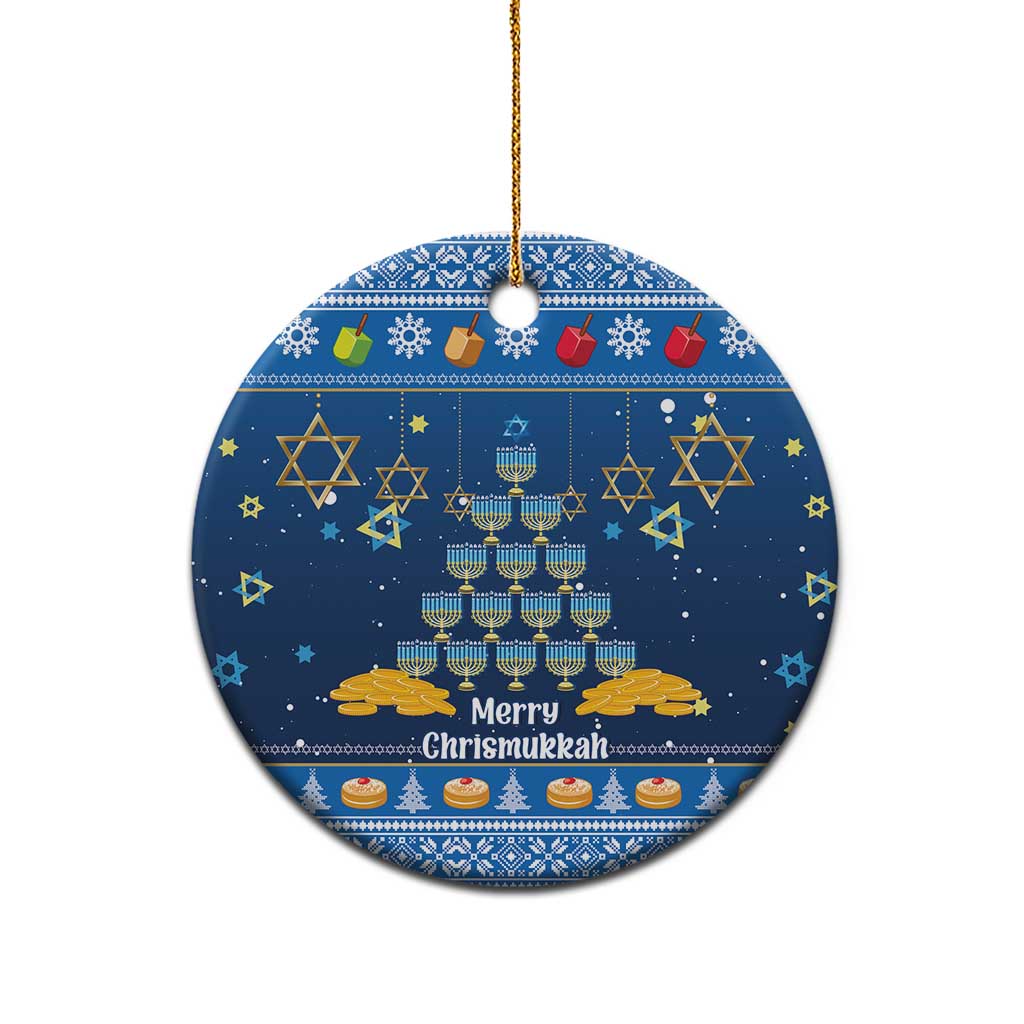 Personalised Jewish Hanukkah Xmas Ceramic Ornament Merry Chrismukkah LT15