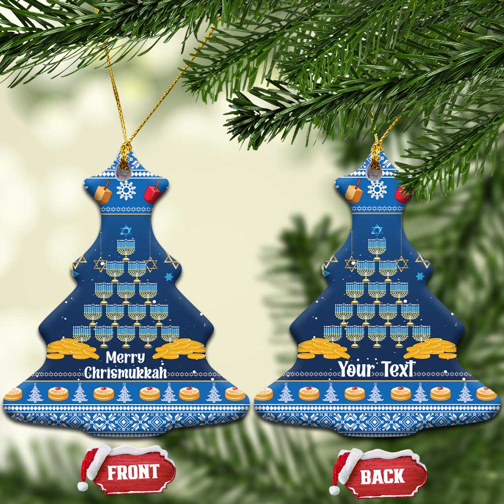 Personalised Jewish Hanukkah Xmas Ceramic Ornament Merry Chrismukkah LT15
