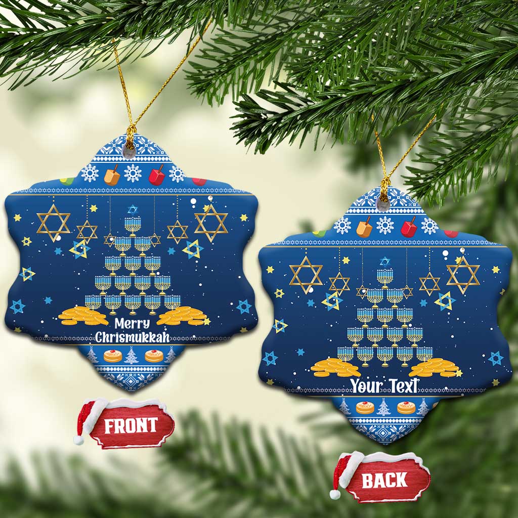 Personalised Jewish Hanukkah Xmas Ceramic Ornament Merry Chrismukkah LT15