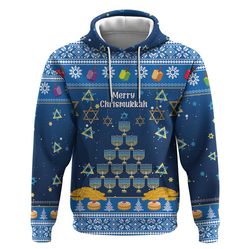 Personalised Jewish Hanukkah Xmas Hoodie Merry Chrismukkah LT15