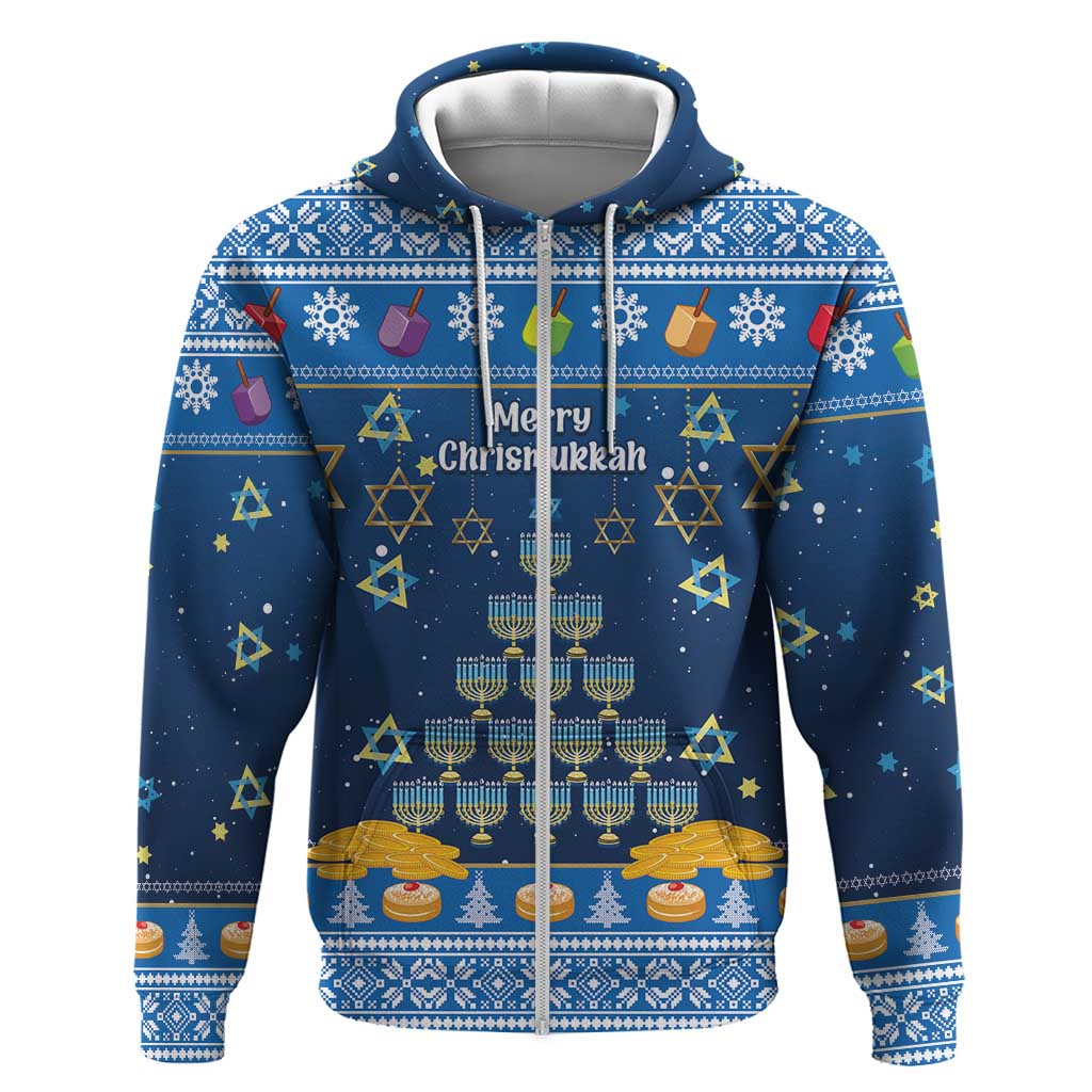 Personalised Jewish Hanukkah Xmas Hoodie Merry Chrismukkah LT15