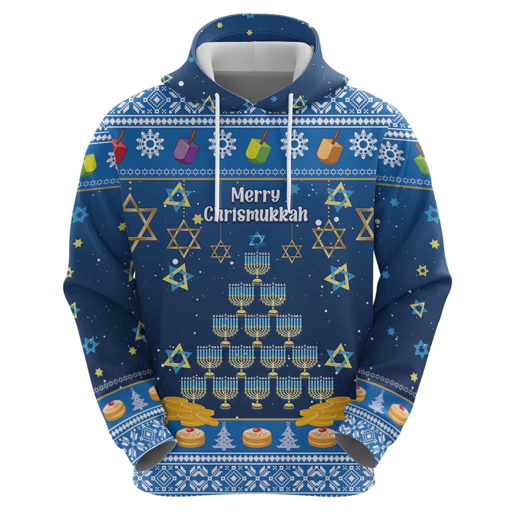 Personalised Jewish Hanukkah Xmas Hoodie Merry Chrismukkah LT15