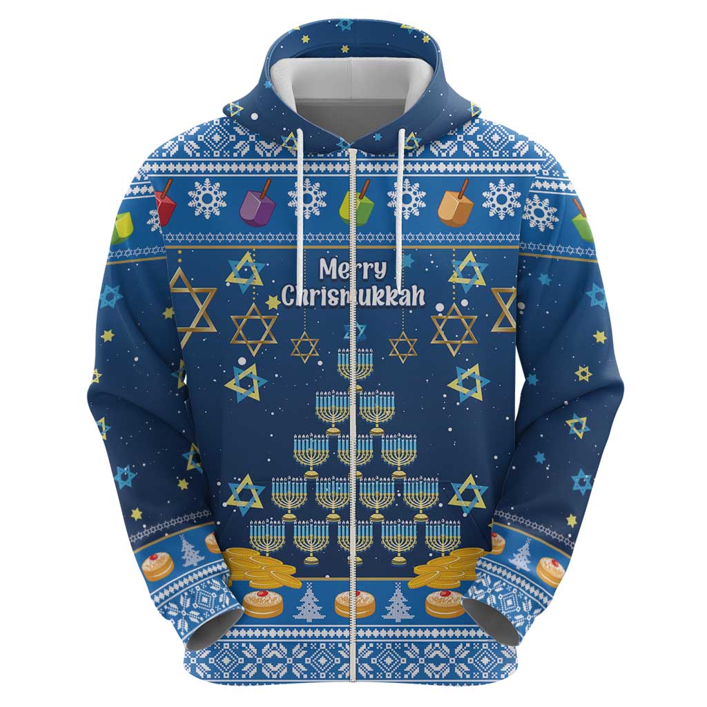 Personalised Jewish Hanukkah Xmas Hoodie Merry Chrismukkah LT15
