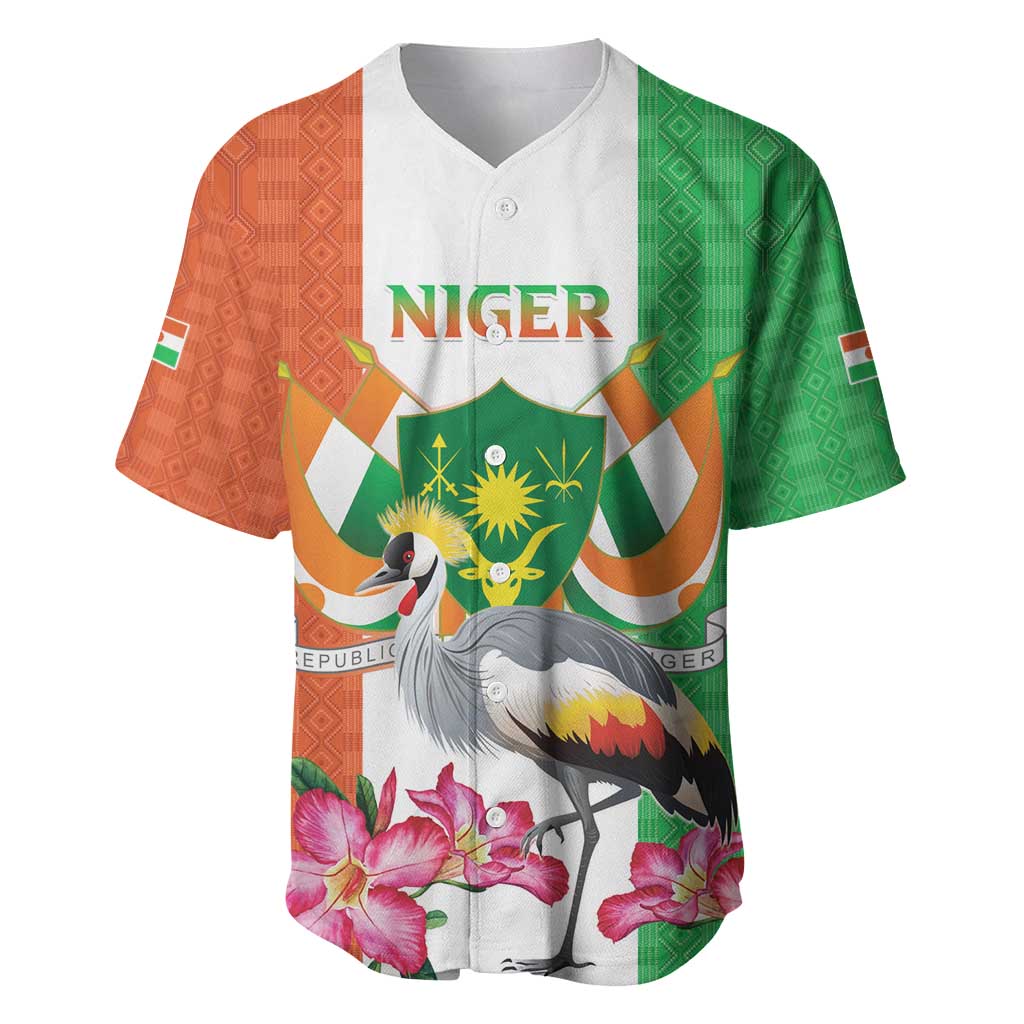 Afro Niger Sannu Baseball Jersey Coat Of Arms - African Pattern LT15
