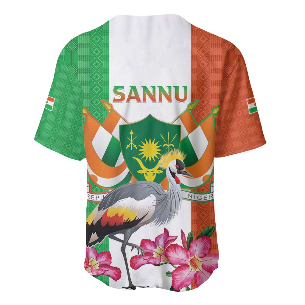 Afro Niger Sannu Baseball Jersey Coat Of Arms - African Pattern LT15