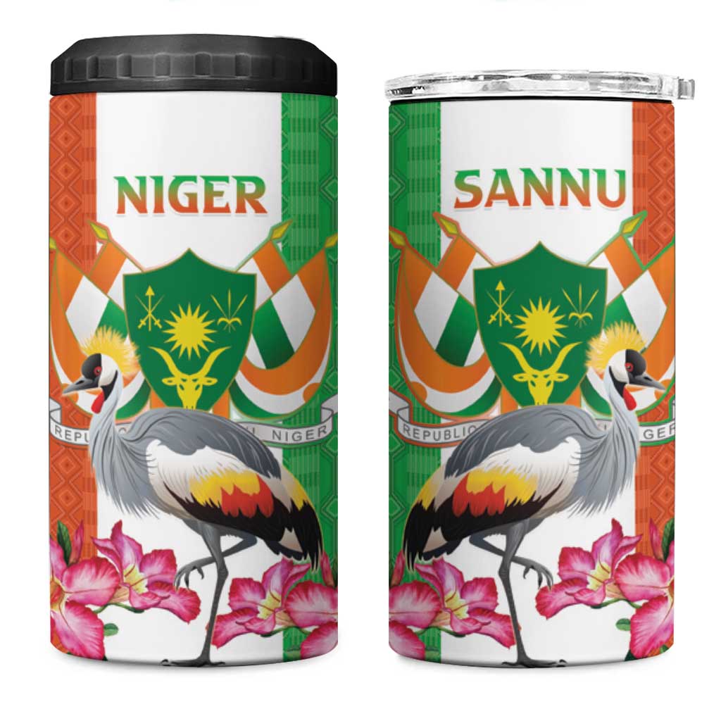 Afro Niger Sannu 4 in 1 Can Cooler Tumbler Coat Of Arms - African Pattern LT15
