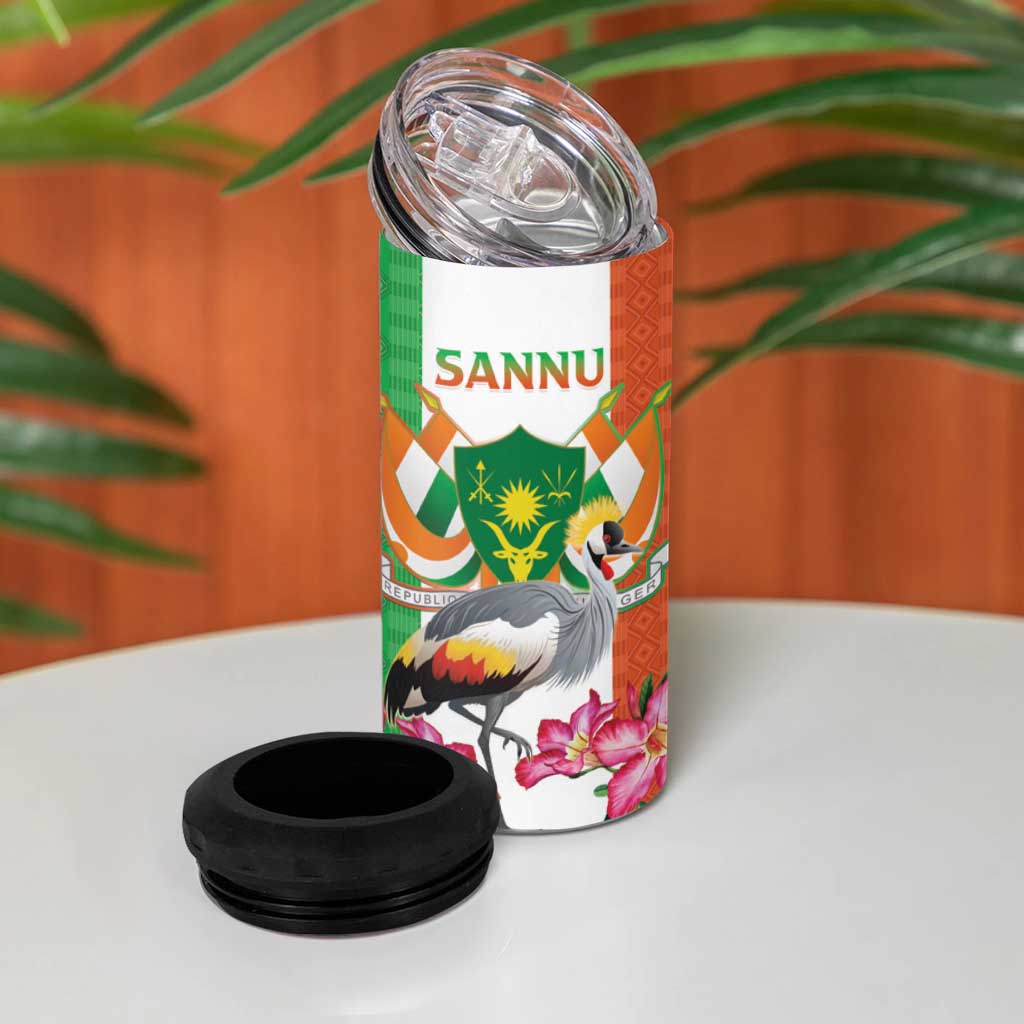 Afro Niger Sannu 4 in 1 Can Cooler Tumbler Coat Of Arms - African Pattern LT15