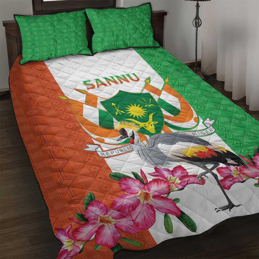 Afro Niger Sannu Quilt Bed Set Coat Of Arms - African Pattern LT15