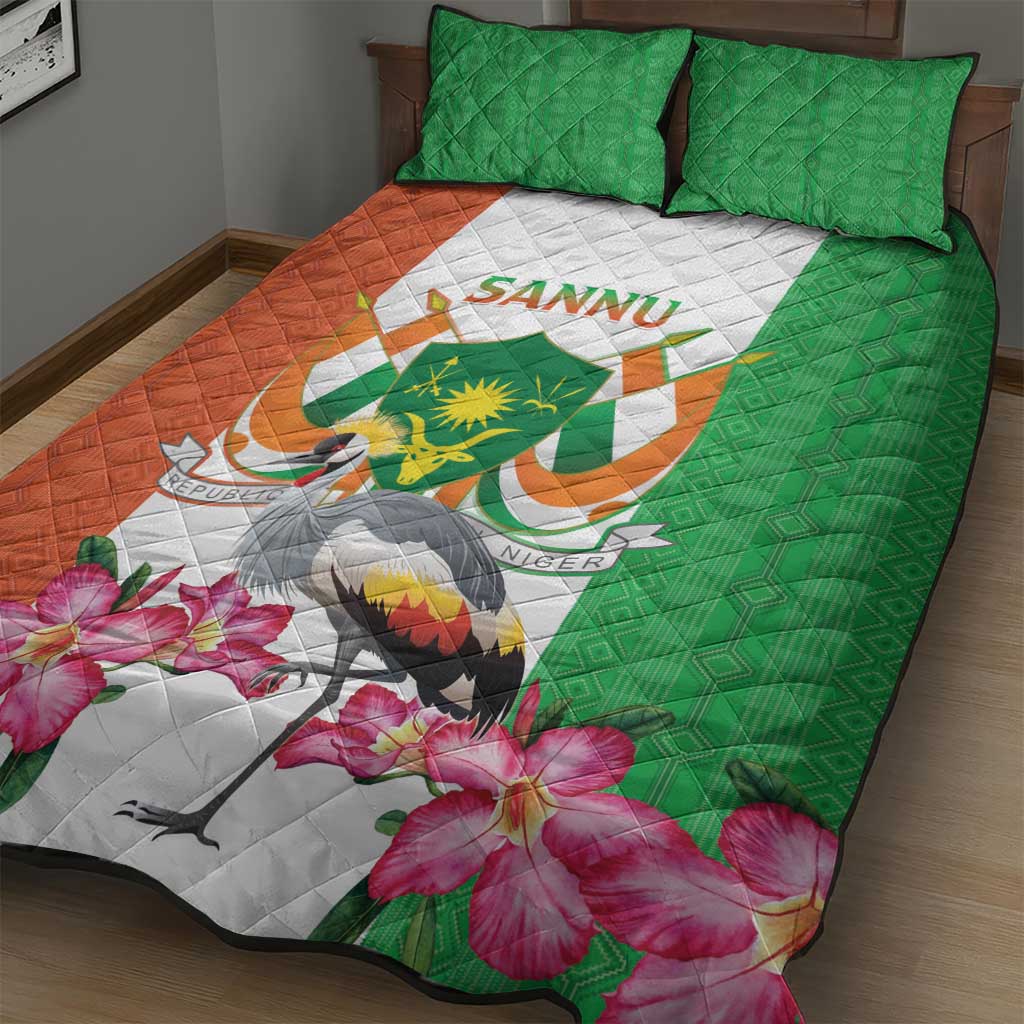 Afro Niger Sannu Quilt Bed Set Coat Of Arms - African Pattern LT15