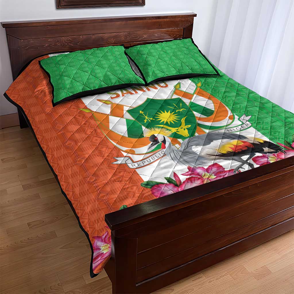 Afro Niger Sannu Quilt Bed Set Coat Of Arms - African Pattern LT15