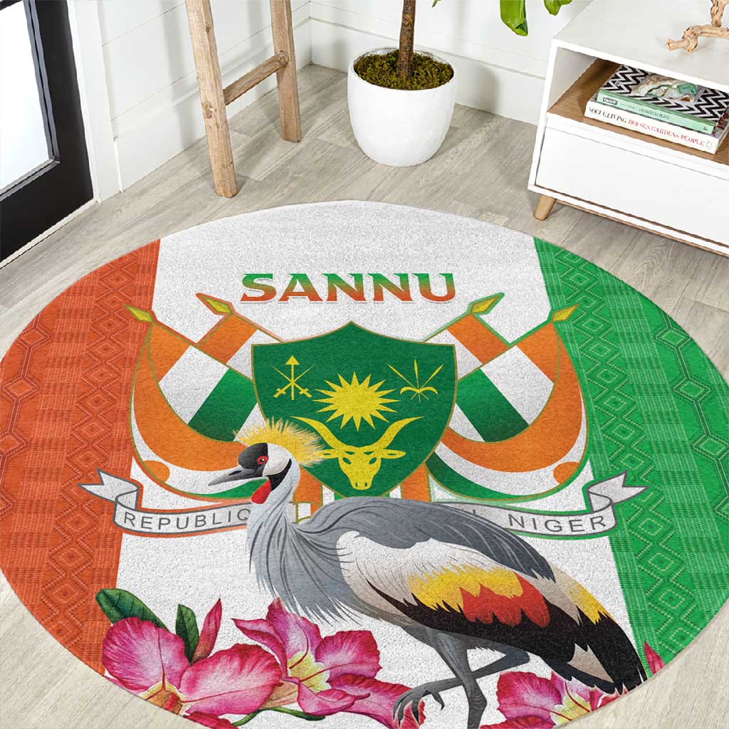 Afro Niger Sannu Round Carpet Coat Of Arms - African Pattern LT15