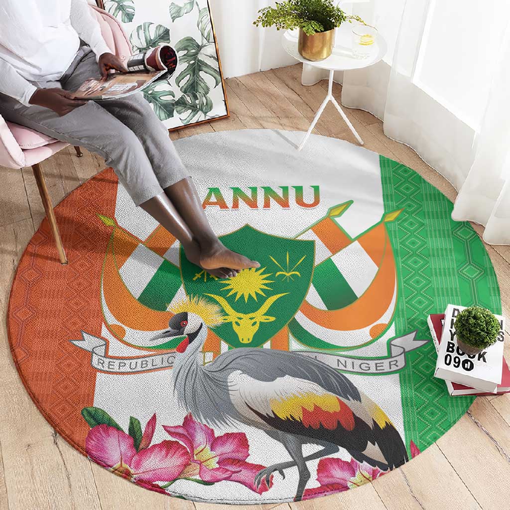 Afro Niger Sannu Round Carpet Coat Of Arms - African Pattern LT15
