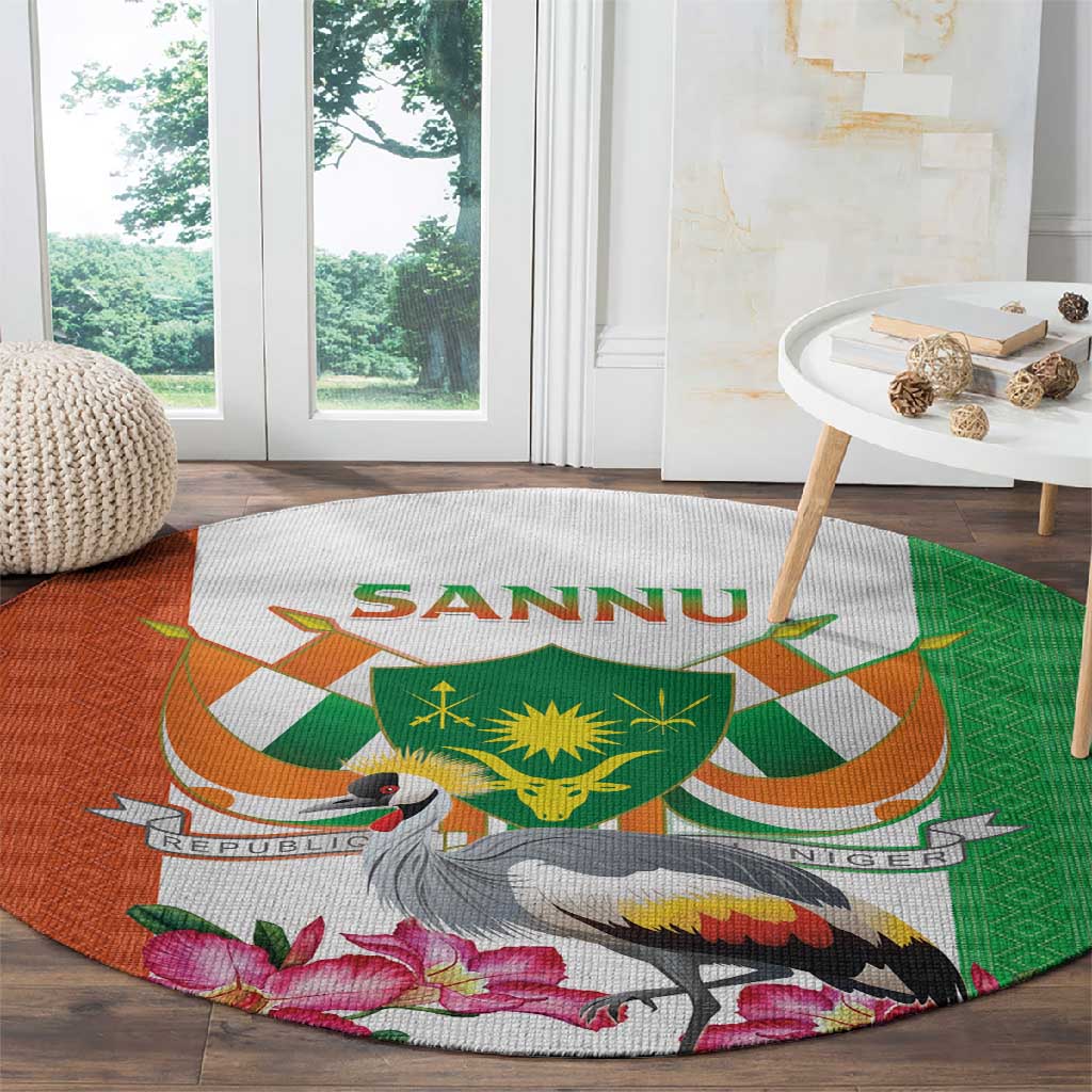 Afro Niger Sannu Round Carpet Coat Of Arms - African Pattern LT15