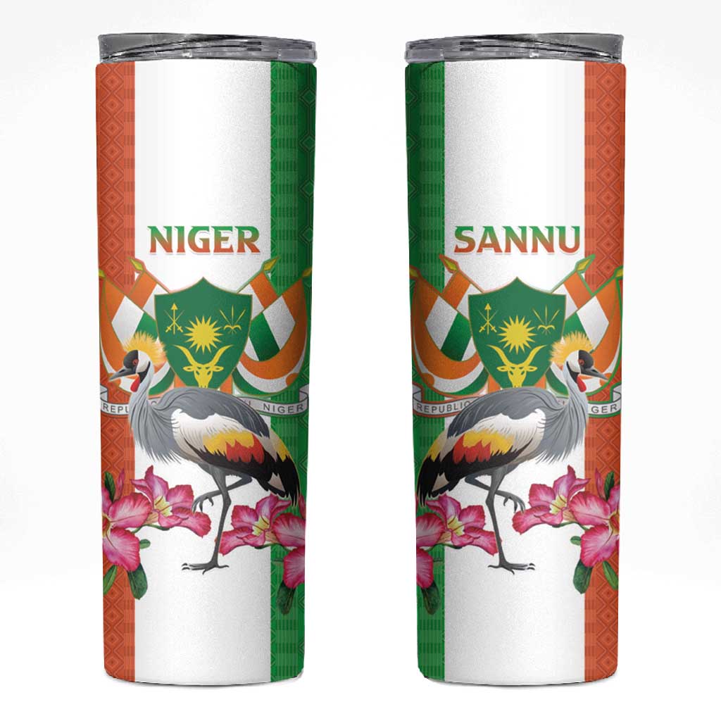 Afro Niger Sannu Skinny Tumbler Coat Of Arms - African Pattern LT15