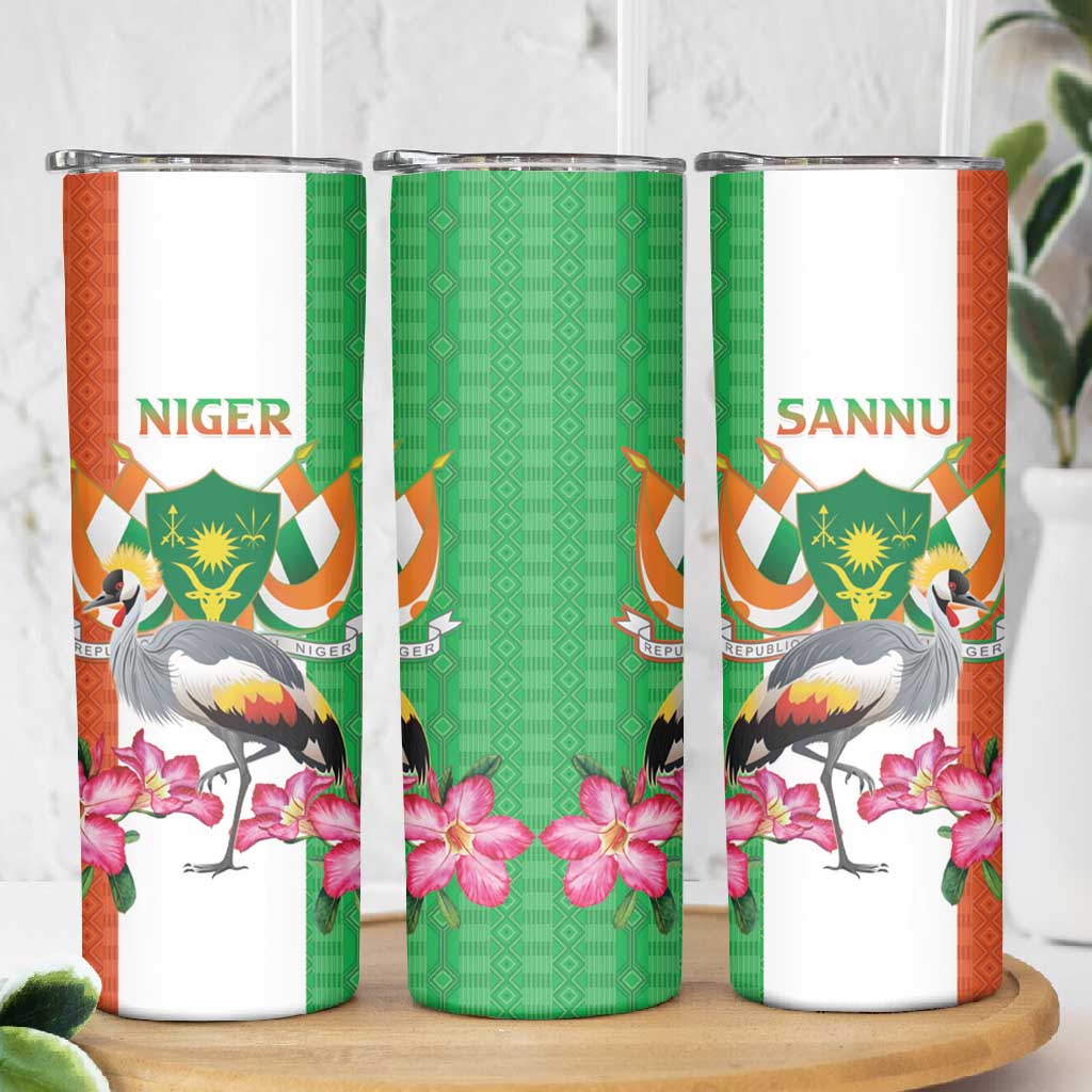 Afro Niger Sannu Skinny Tumbler Coat Of Arms - African Pattern LT15