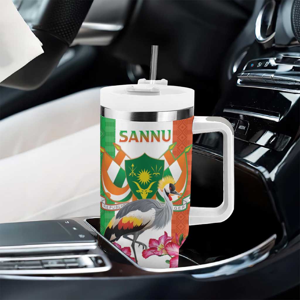 Afro Niger Sannu Tumbler With Handle Coat Of Arms - African Pattern LT15