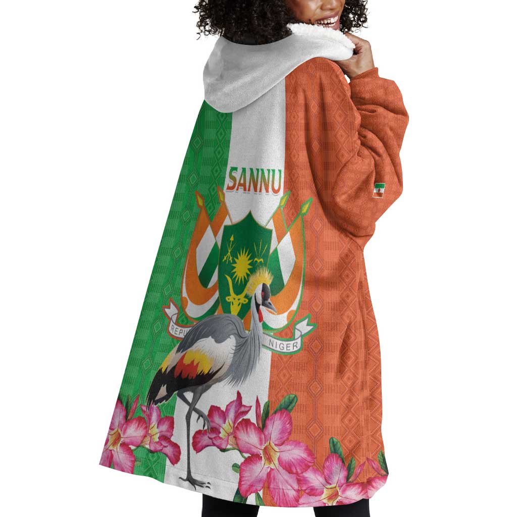 Afro Niger Sannu Wearable Blanket Hoodie Coat Of Arms - African Pattern LT15