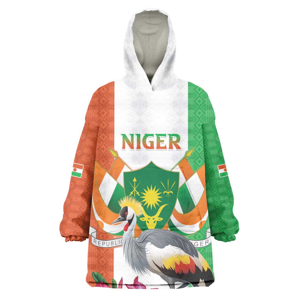 Afro Niger Sannu Wearable Blanket Hoodie Coat Of Arms - African Pattern LT15