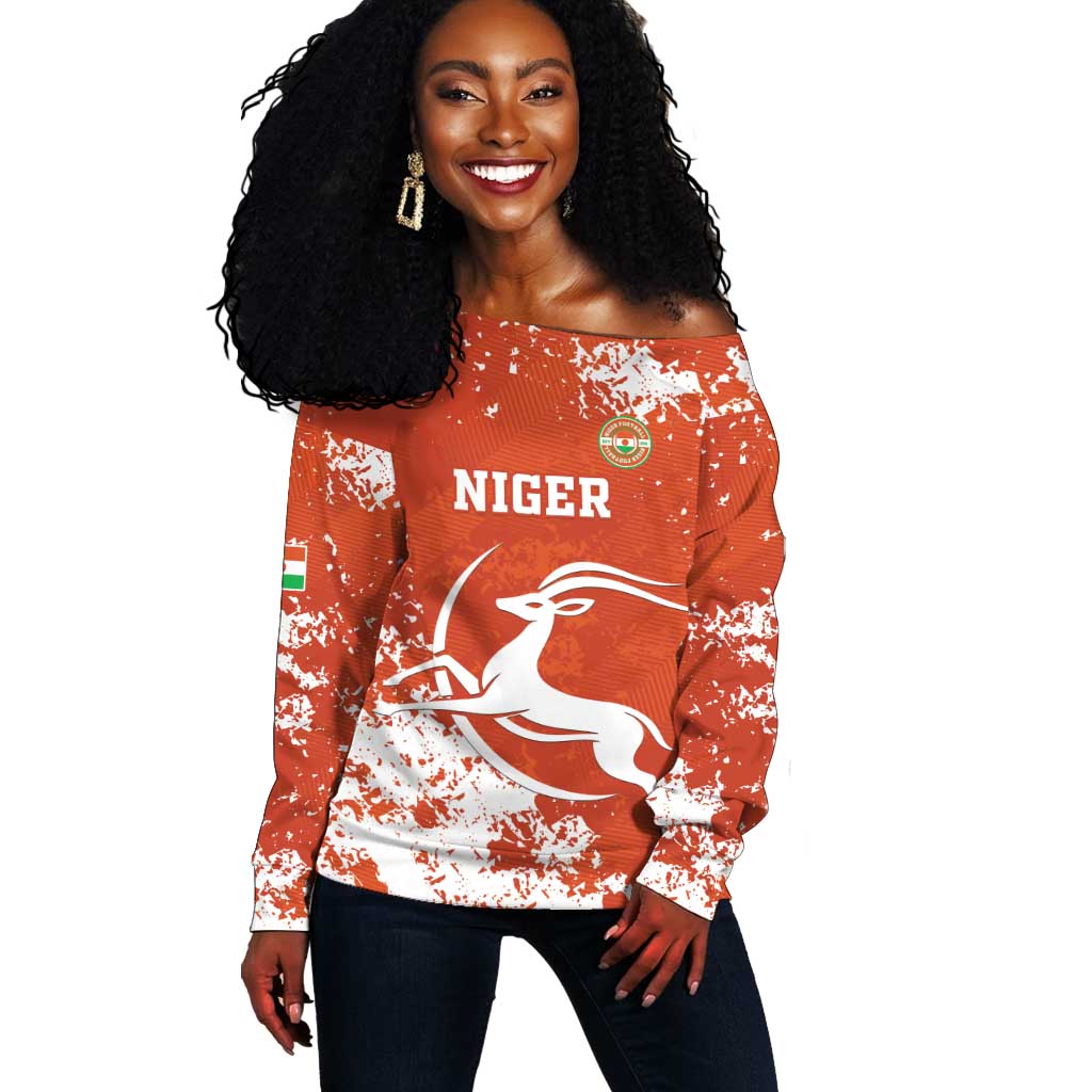 Custom Afro Niger Football Off Shoulder Sweater We Are Champions LT15