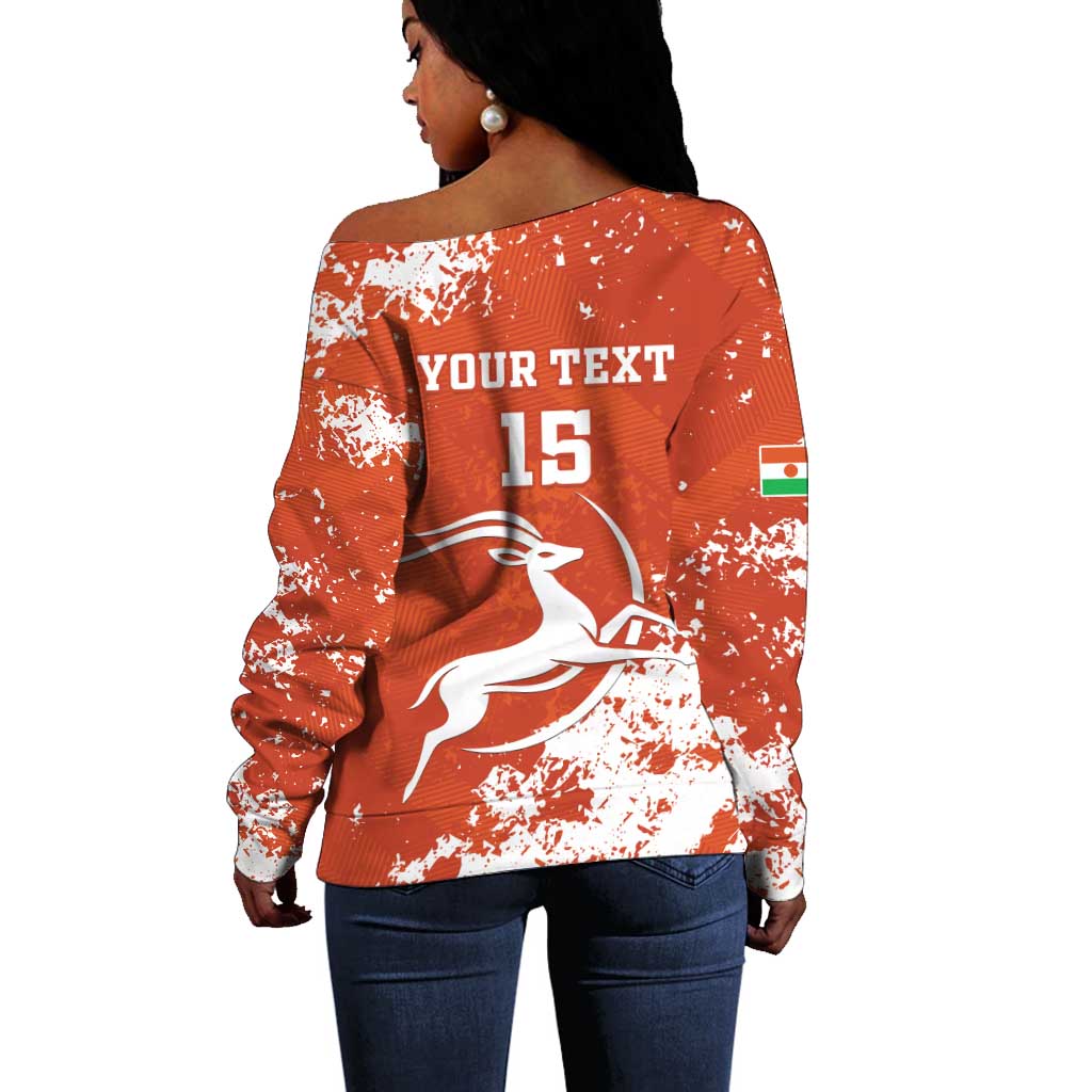 Custom Afro Niger Football Off Shoulder Sweater We Are Champions LT15