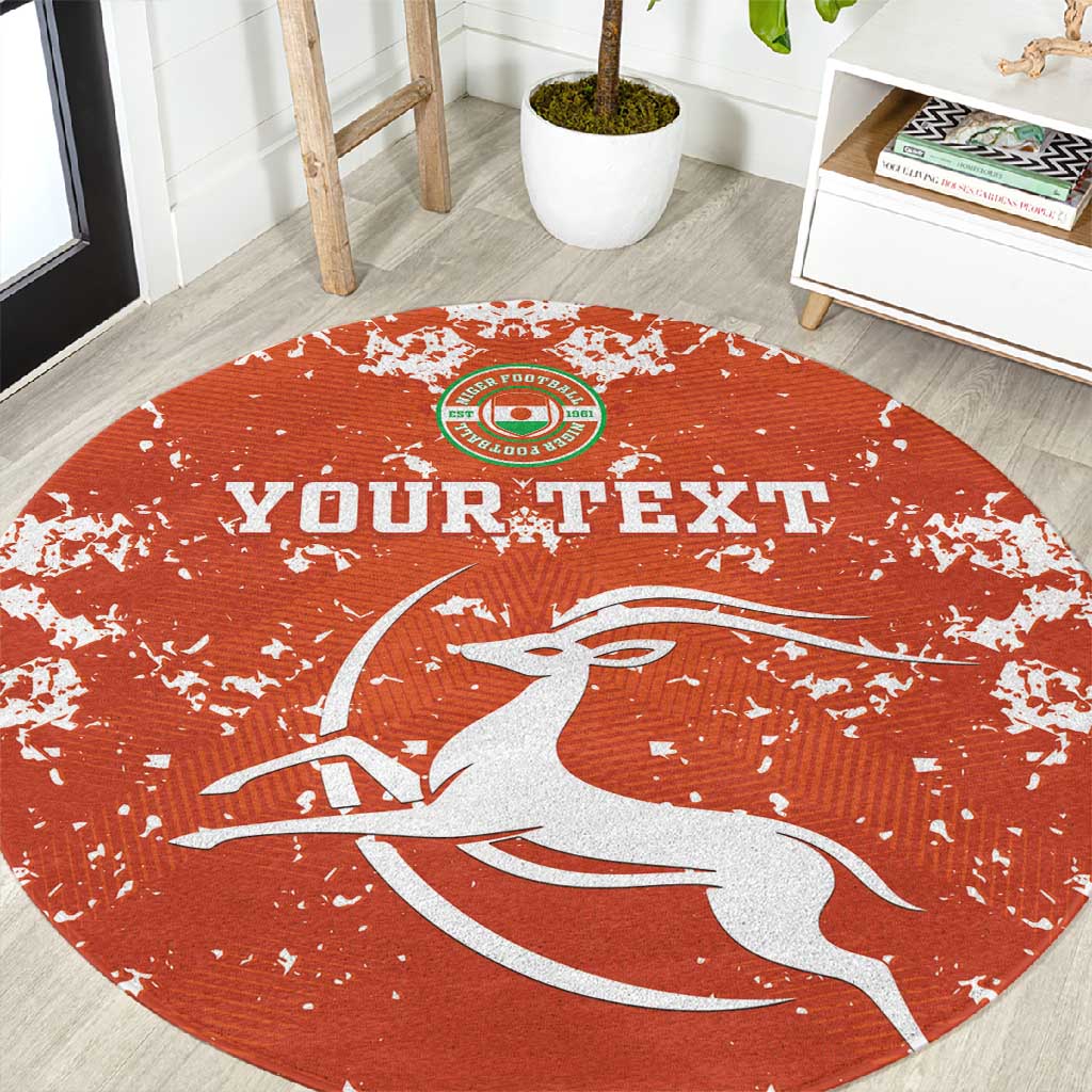 Custom Afro Niger Football Round Carpet We Are Champions LT15