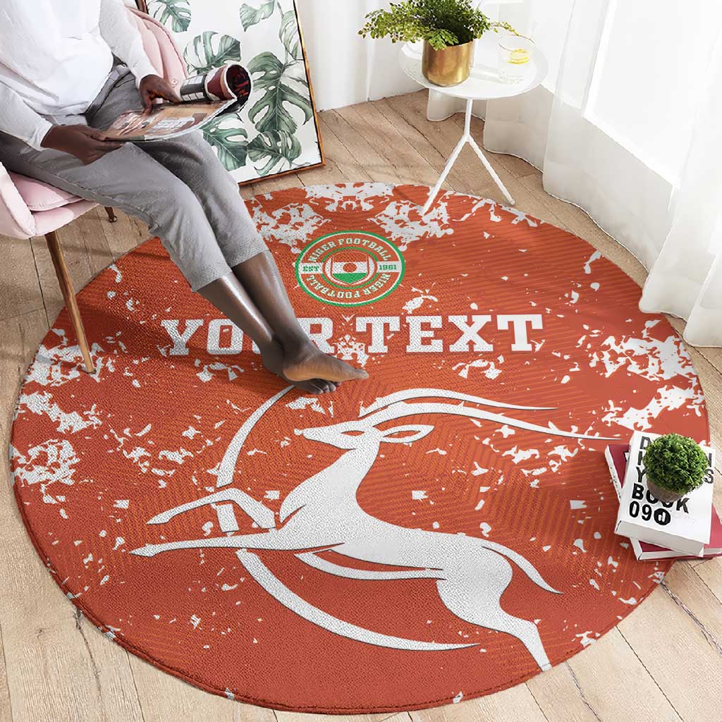 Custom Afro Niger Football Round Carpet We Are Champions LT15