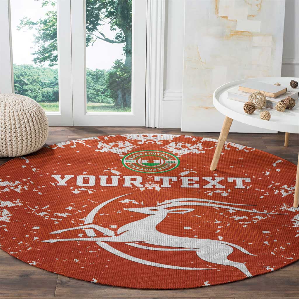 Custom Afro Niger Football Round Carpet We Are Champions LT15