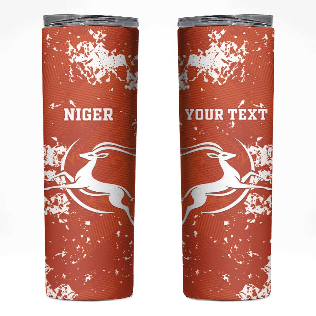 Custom Afro Niger Football Skinny Tumbler We Are Champions LT15