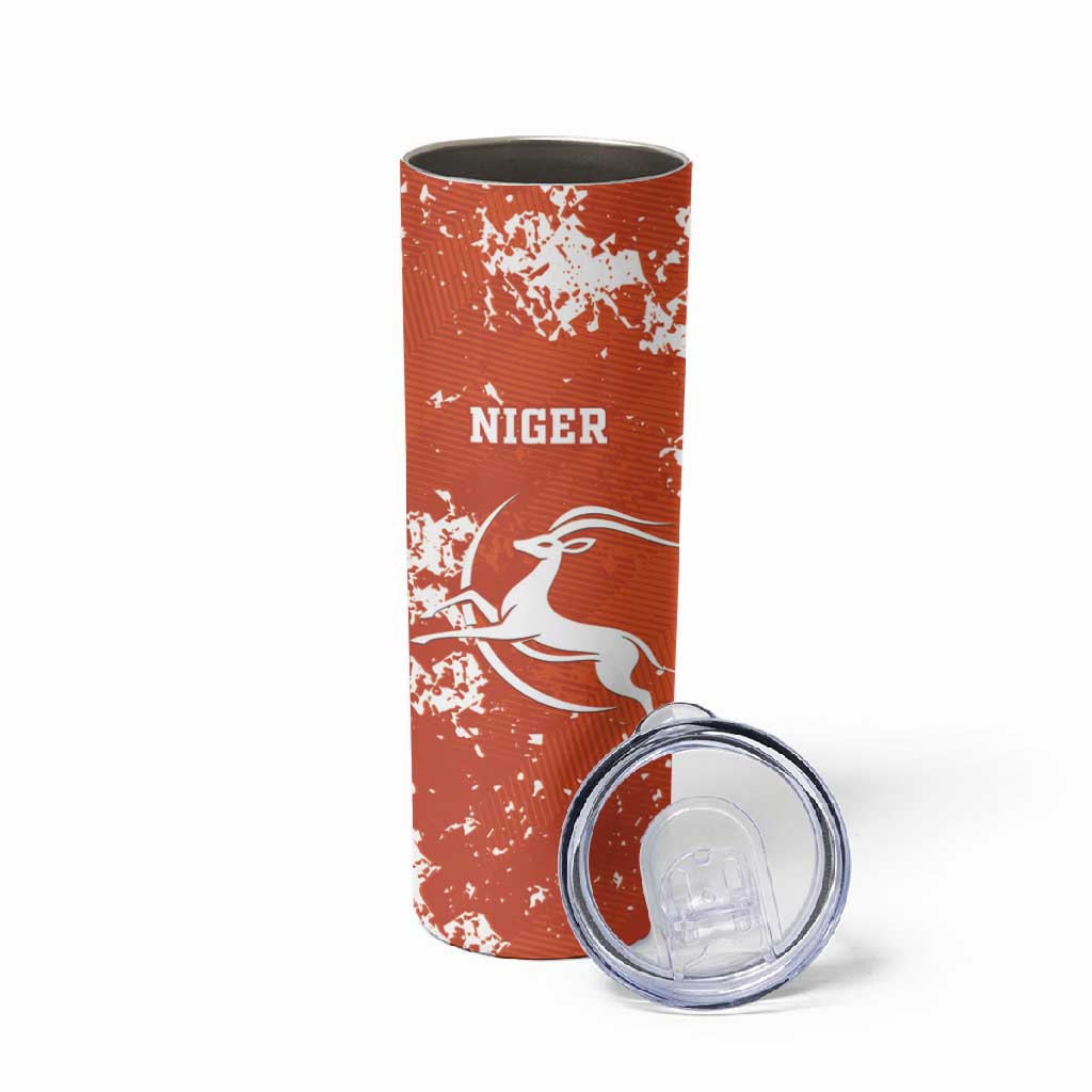 Custom Afro Niger Football Skinny Tumbler We Are Champions LT15