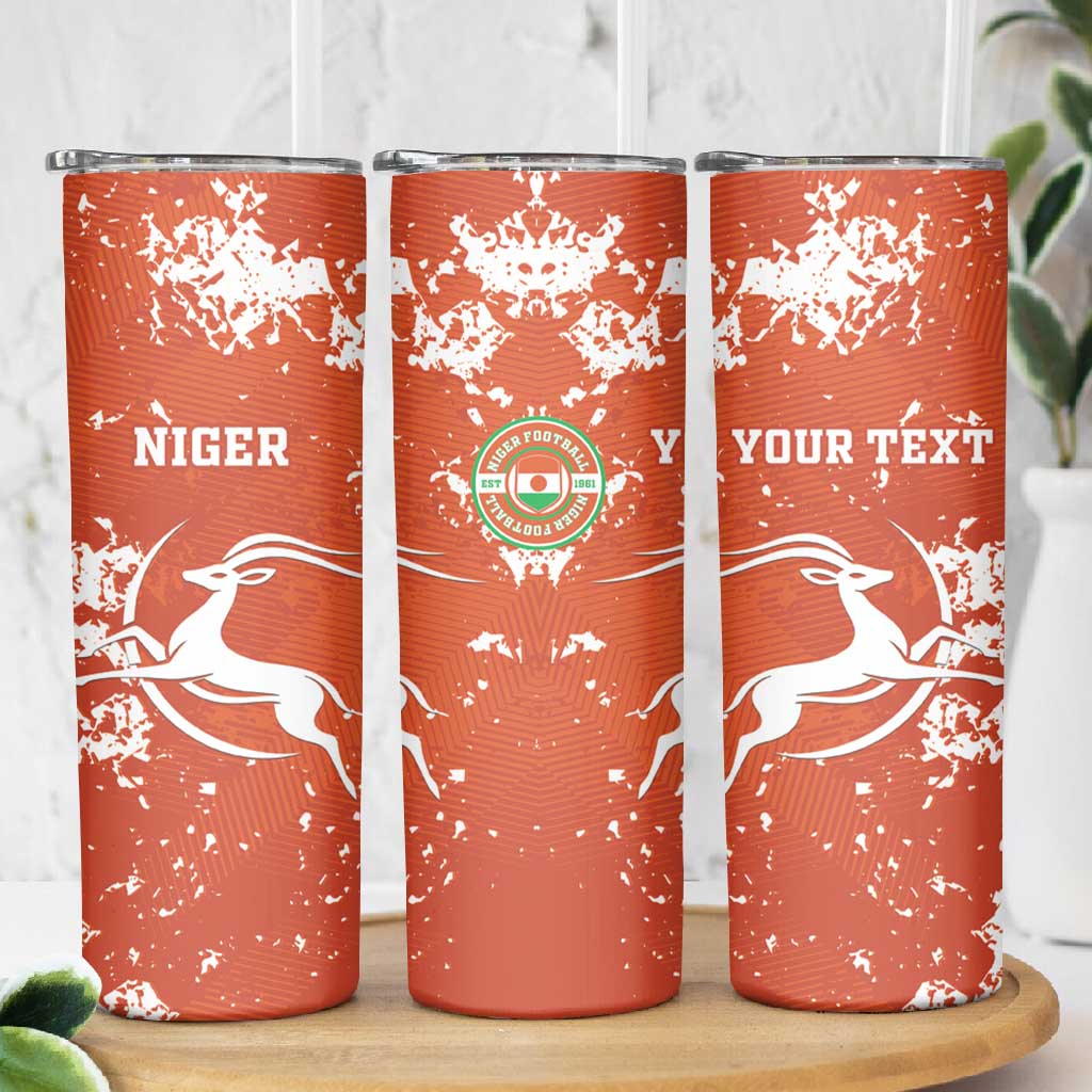 Custom Afro Niger Football Skinny Tumbler We Are Champions LT15