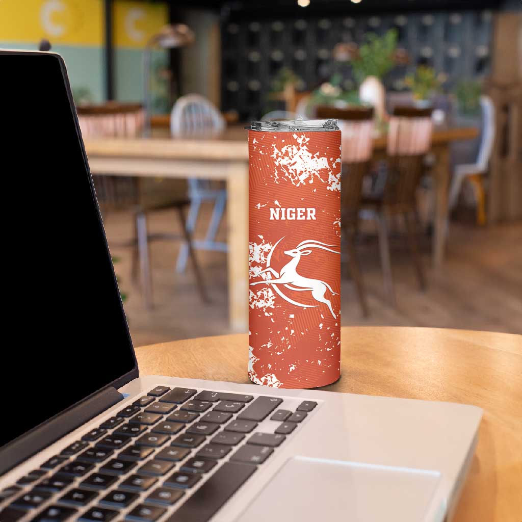 Custom Afro Niger Football Skinny Tumbler We Are Champions LT15