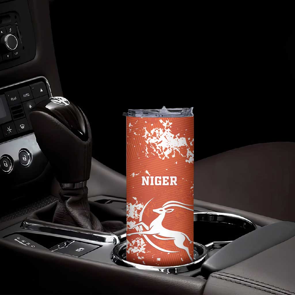 Custom Afro Niger Football Skinny Tumbler We Are Champions LT15