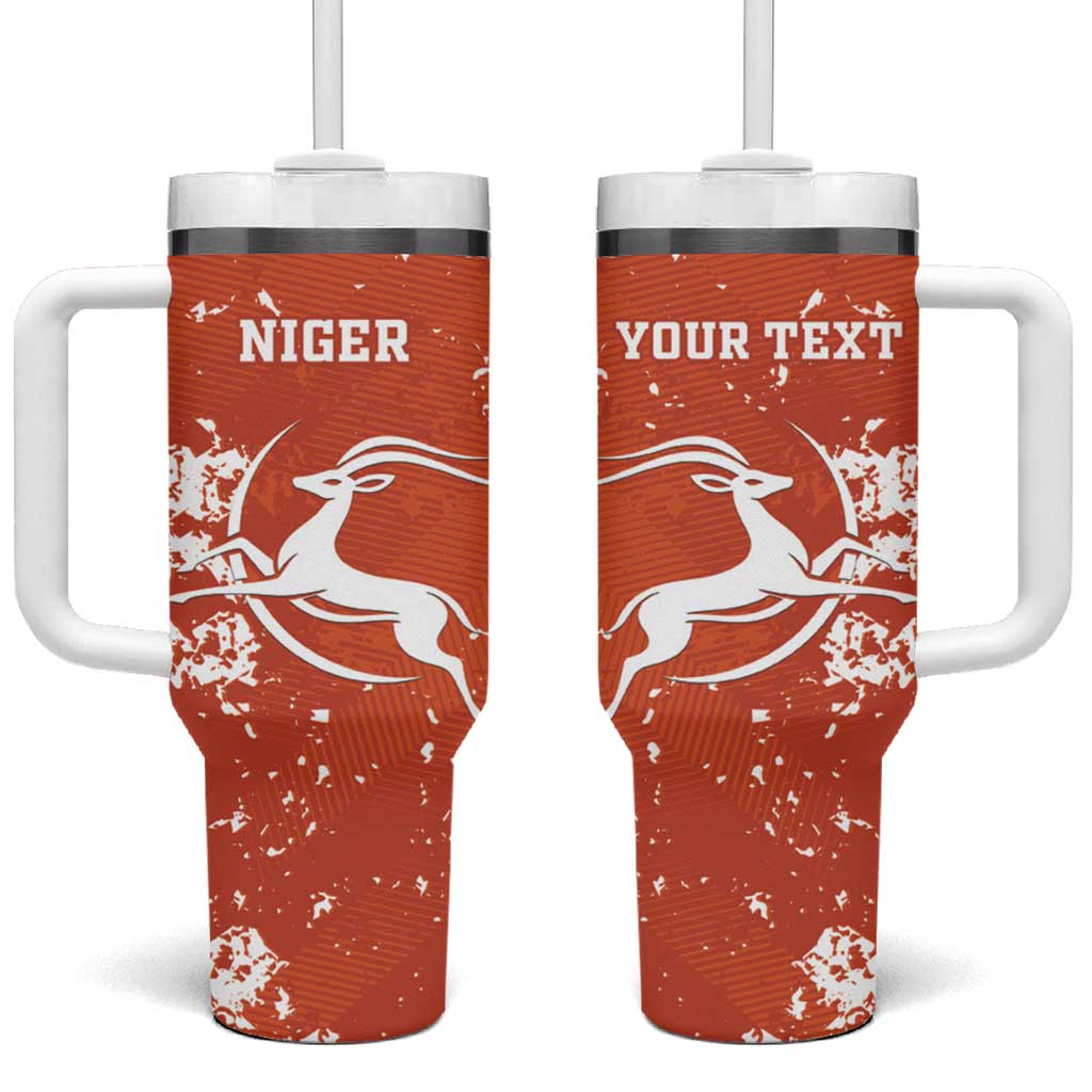 Custom Afro Niger Football Tumbler With Handle We Are Champions LT15