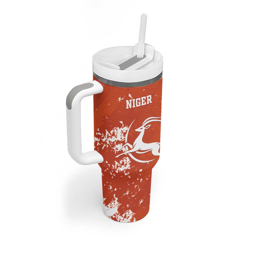 Custom Afro Niger Football Tumbler With Handle We Are Champions LT15
