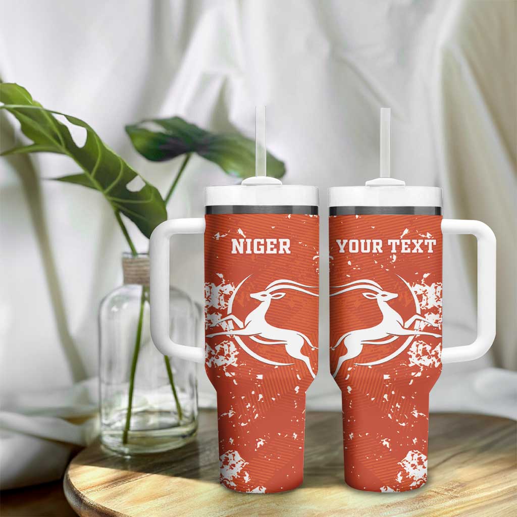 Custom Afro Niger Football Tumbler With Handle We Are Champions LT15