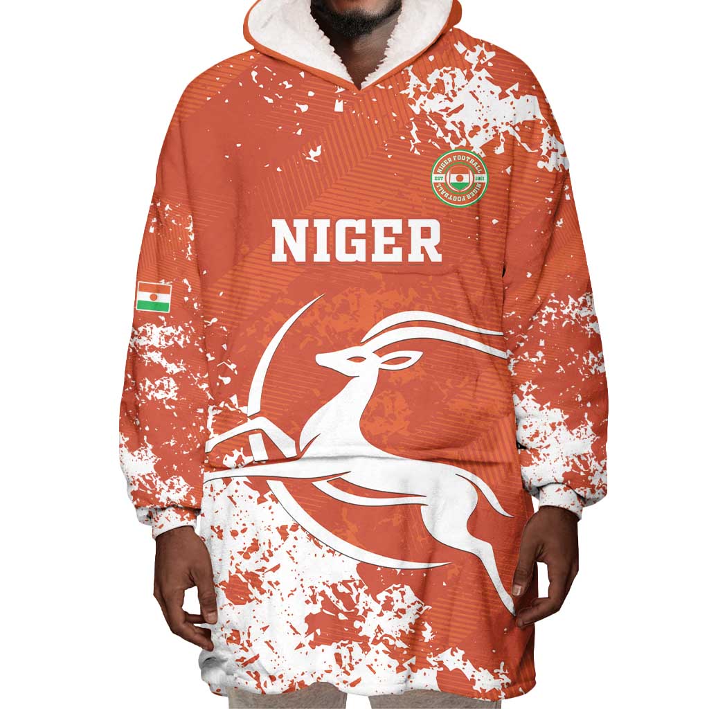 Custom Afro Niger Football Wearable Blanket Hoodie We Are Champions LT15